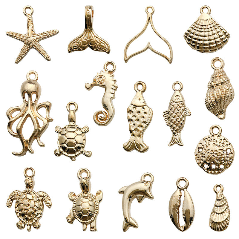 Wholesale Ocean Conch Sea Star Octopus Sea Turtle Shell Alloy DIY Necklace Pendant Accessories